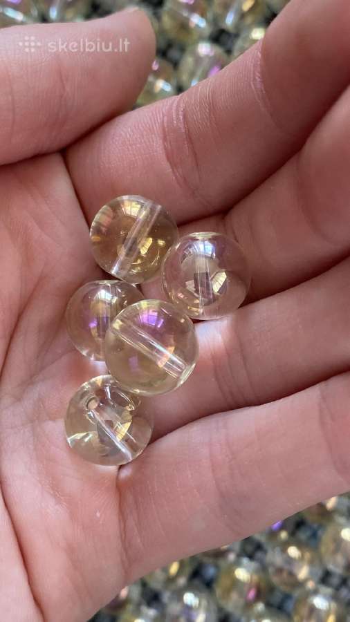 Nauji stikliniai karoliukai, skersmuo 12mm - nuotraukos Nr. 7