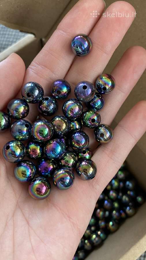 Margi spalvingi karoliukai, skersmuo 10mm, 500 vnt - nuotraukos Nr. 2