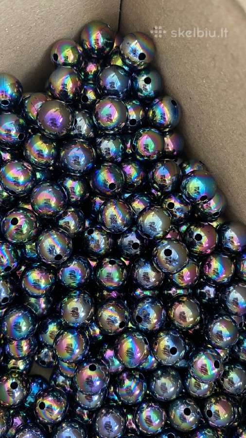 Margi spalvingi karoliukai, skersmuo 10mm, 500 vnt - nuotraukos Nr. 3