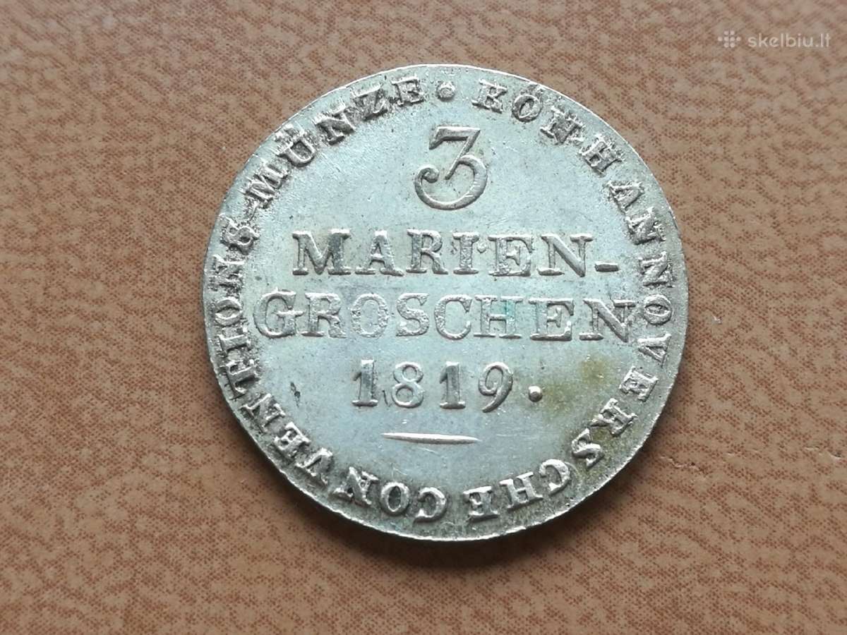 Hanoveris 3 mariengroschen 1819 Lb - nuotraukos Nr. 2