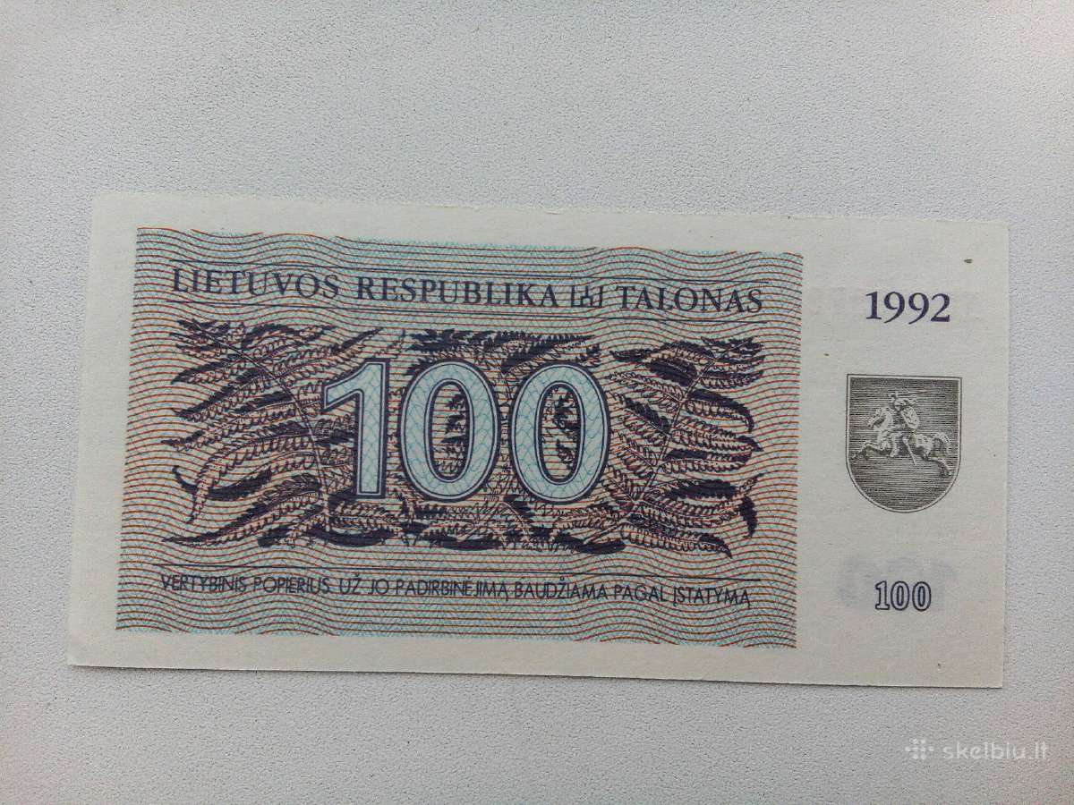 1992 - 100 talonu "Udros" - nuotraukos Nr. 2