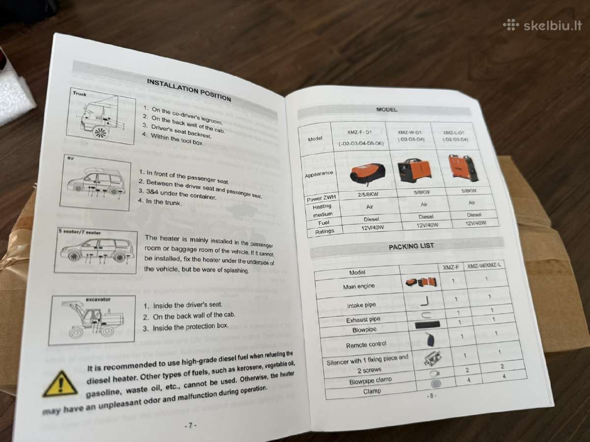 Dyzelinis oro šildytuvas , webasta 12v 8kw - nuotraukos Nr. 8