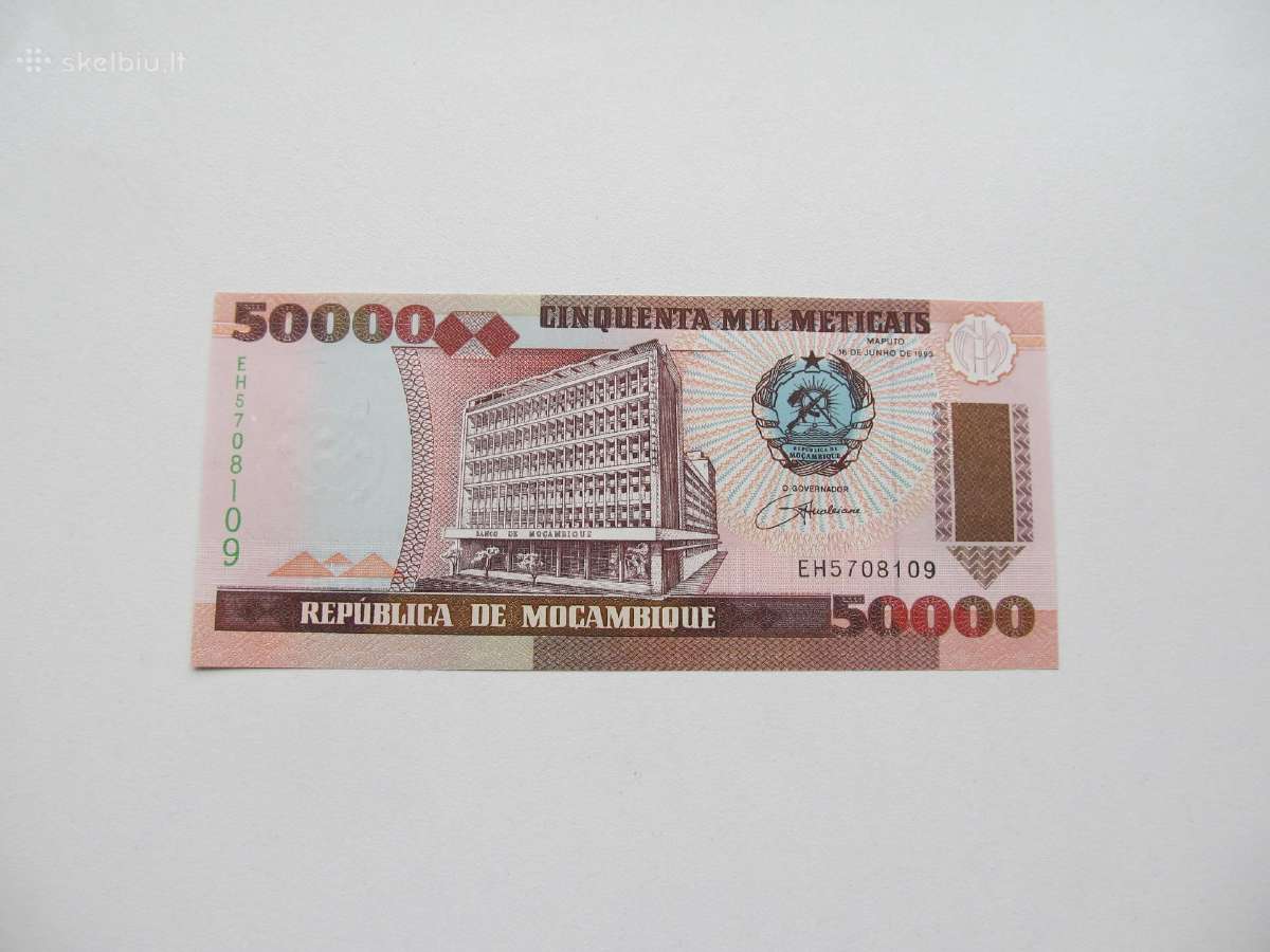 50 000 metikaliu , Mozambikas , 1993 unc .