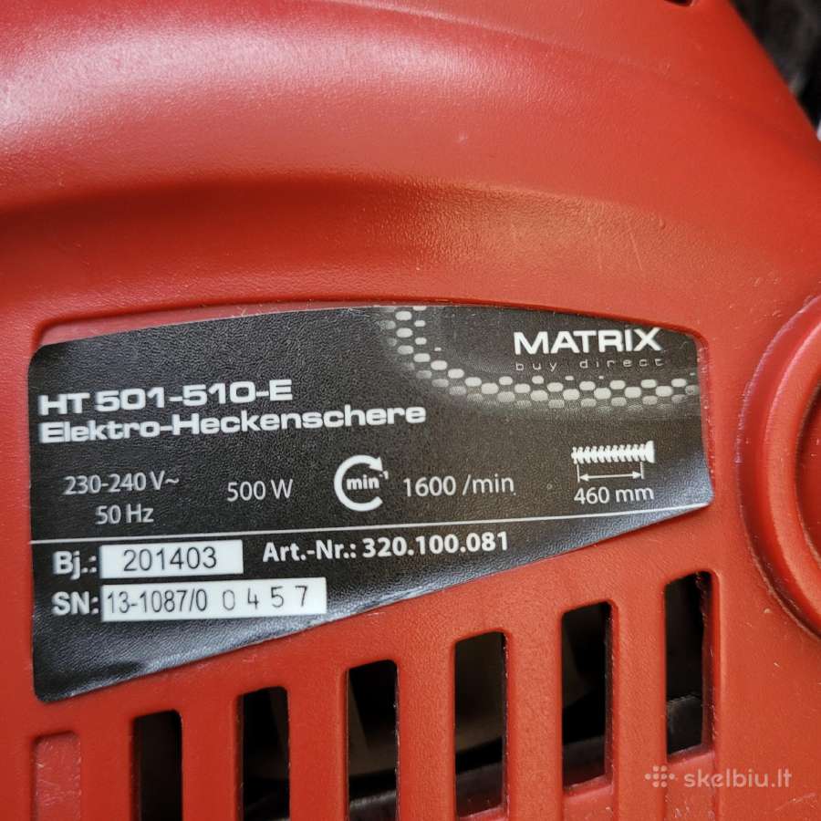 Naujos elektrinės gyvatvorių žirklės Matrix - nuotraukos Nr. 6