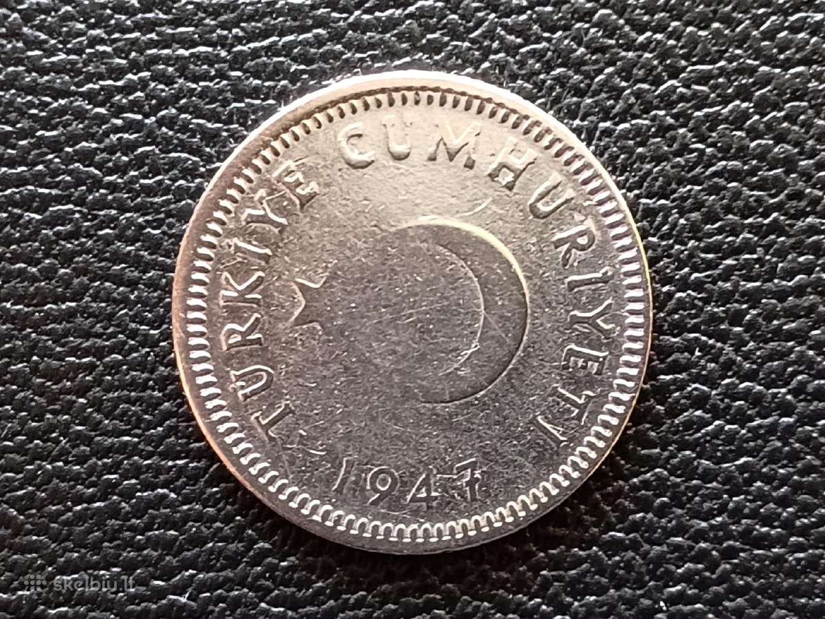 (305) 50 kurušų 1947m. Turkija sidabras - nuotraukos Nr. 2