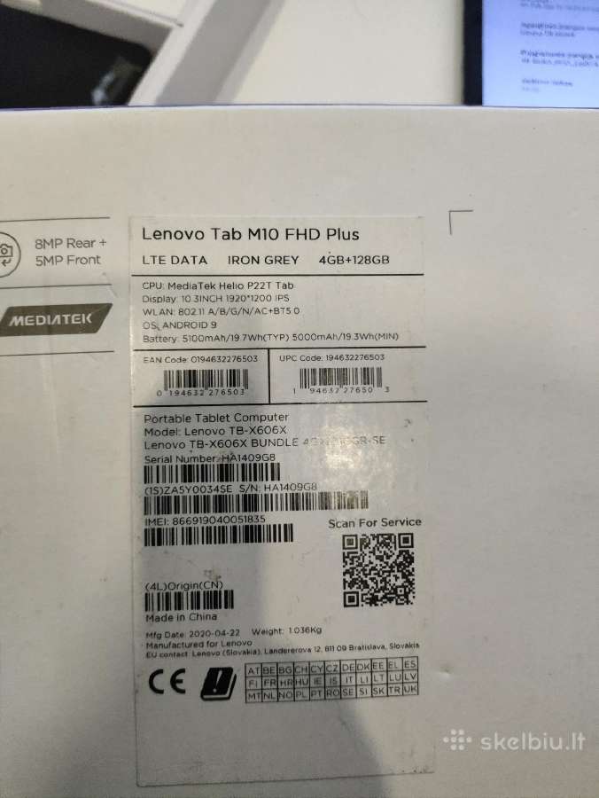 Lenovo Tab M10 Fhd Plus 2in1 planšetinis - nuotraukos Nr. 4