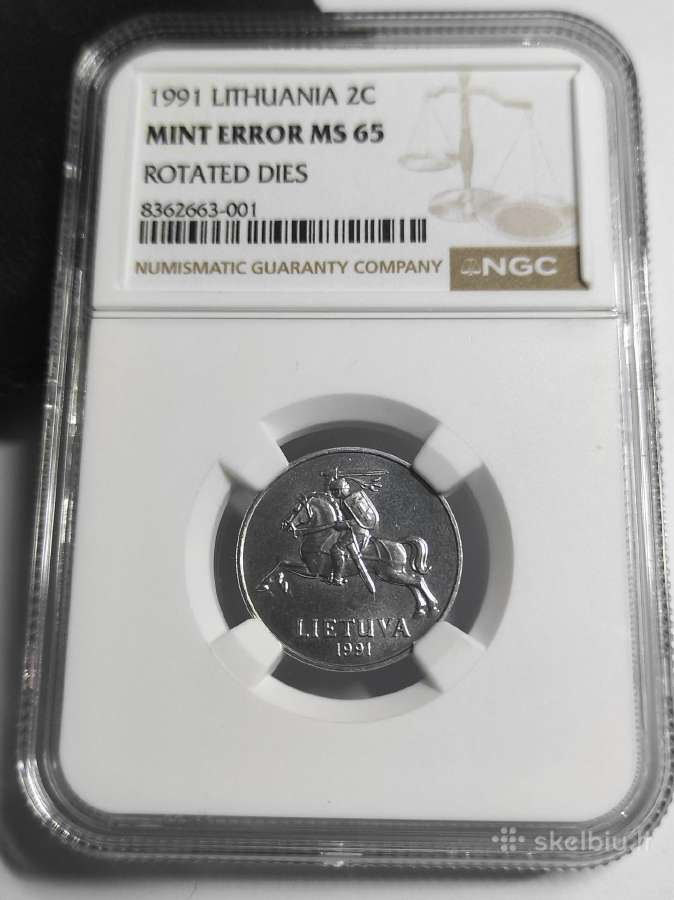 2 centai 1991 Ngc mint error rotated dies