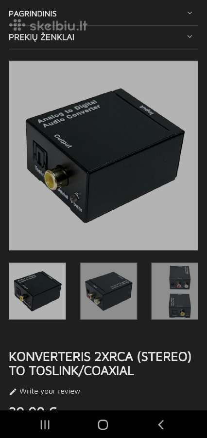 Konverteris 2xrca (stereo) to Toslink/coaxial - nuotraukos Nr. 4