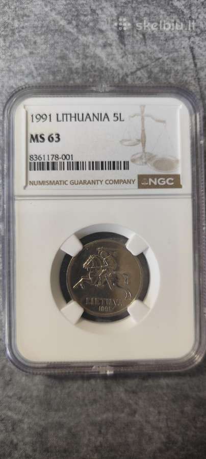 Ngc Ms63 1991 5 litai