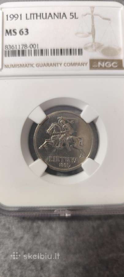 Ngc Ms63 1991 5 litai - nuotraukos Nr. 3