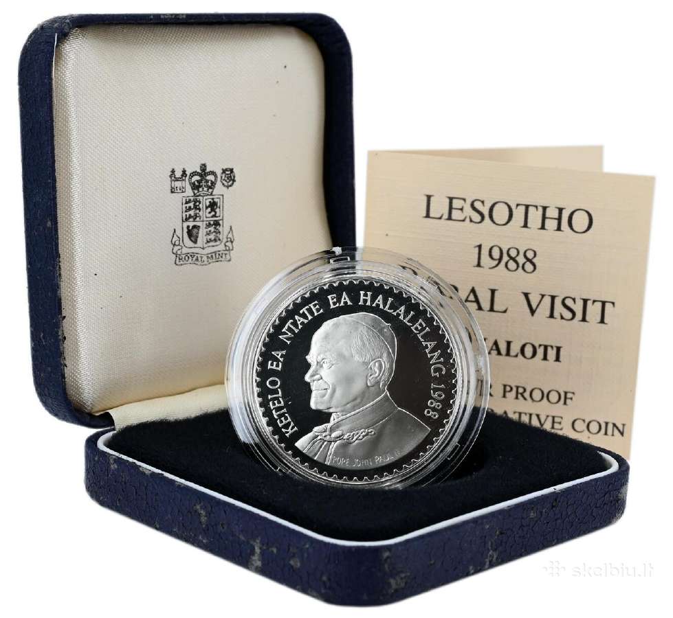 Lesotho 1988 Popiežiaus vizitas sidabras