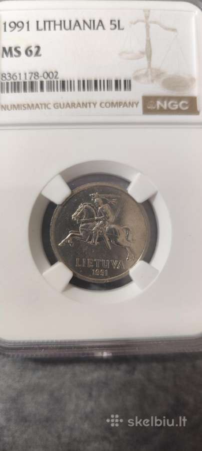 Ngc Ms62 1991 5 litai - nuotraukos Nr. 3