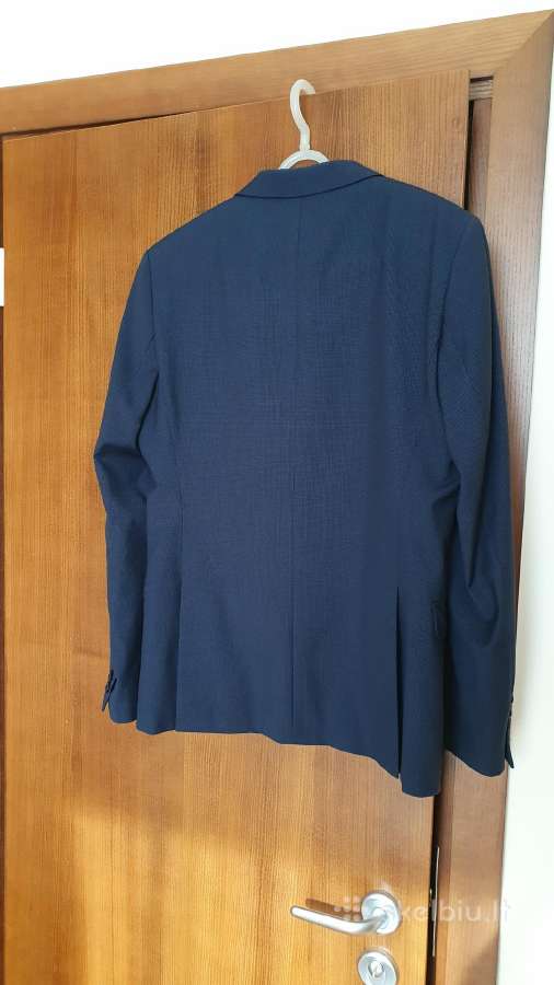 Tamsiai mėlynas kostiumas, slim fit 46 d., S-m - nuotraukos Nr. 2