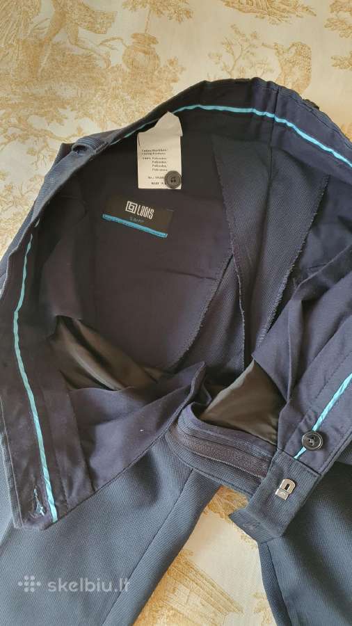 Tamsiai mėlynas kostiumas, slim fit 46 d., S-m - nuotraukos Nr. 7