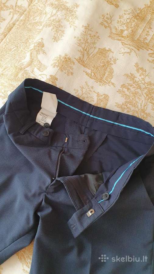 Tamsiai mėlynas kostiumas, slim fit 46 d., S-m - nuotraukos Nr. 9