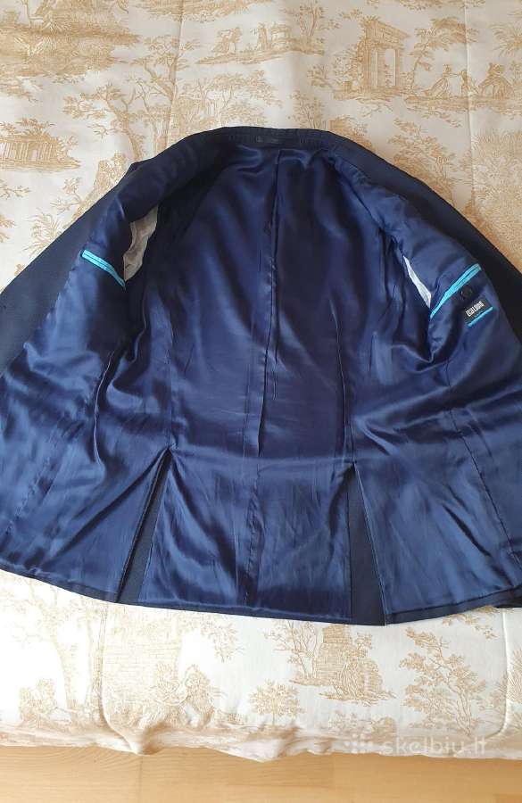 Tamsiai mėlynas kostiumas, slim fit 46 d., S-m - nuotraukos Nr. 16