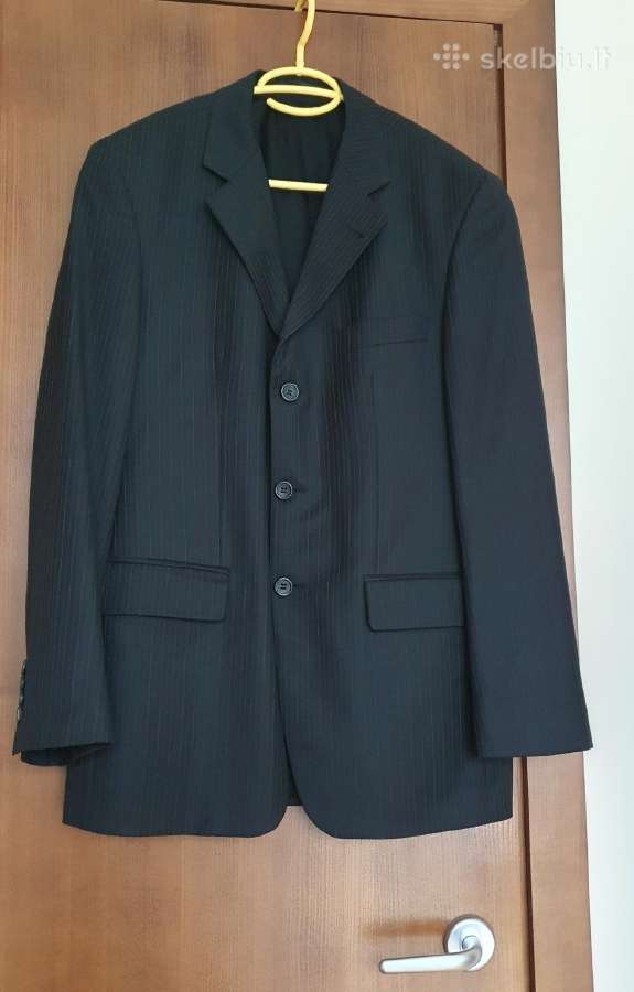 Itališkos vilnelės vyriškas švarkas, 48 dydis, L