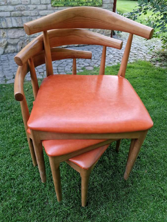 Vintažinės mid century riešutmedžio kėdės - nuotraukos Nr. 5
