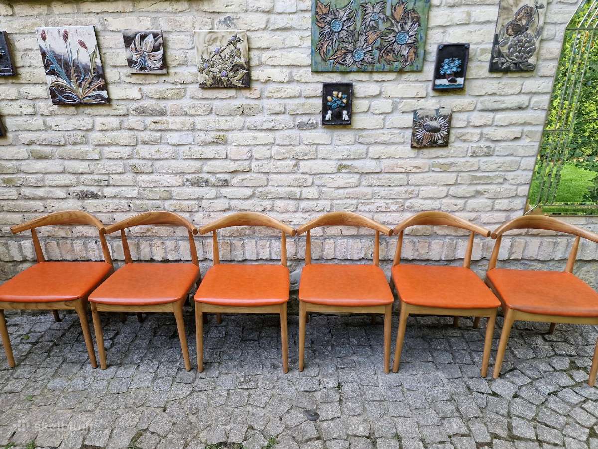 Vintažinės mid century riešutmedžio kėdės - nuotraukos Nr. 4