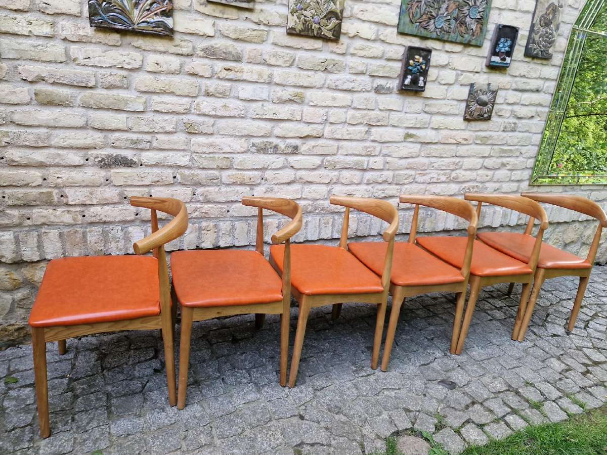 Vintažinės mid century riešutmedžio kėdės - nuotraukos Nr. 6