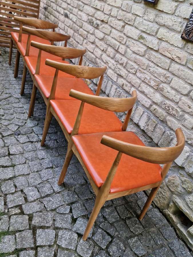 Vintažinės mid century riešutmedžio kėdės - nuotraukos Nr. 8