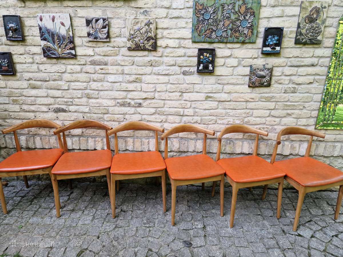 Vintažinės mid century riešutmedžio kėdės - nuotraukos Nr. 11