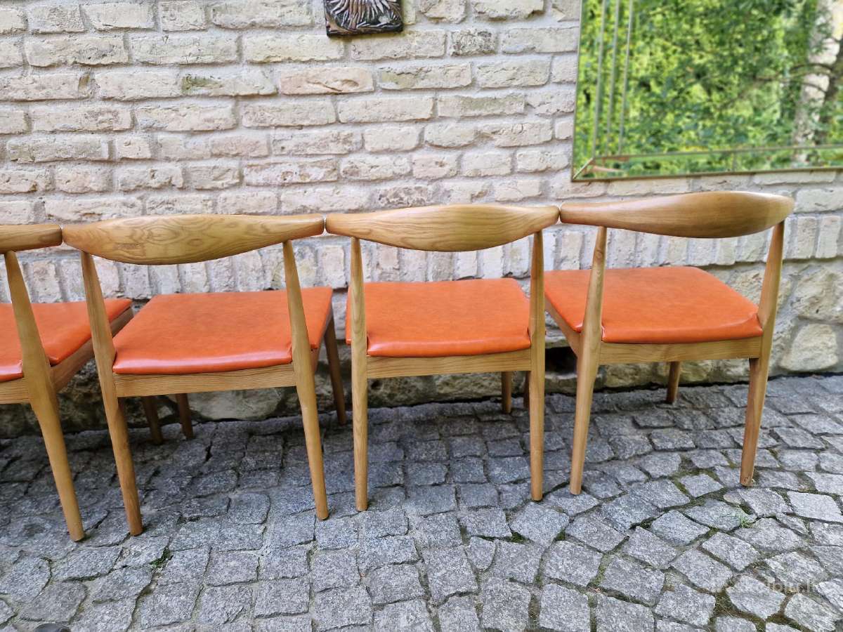 Vintažinės mid century riešutmedžio kėdės - nuotraukos Nr. 12