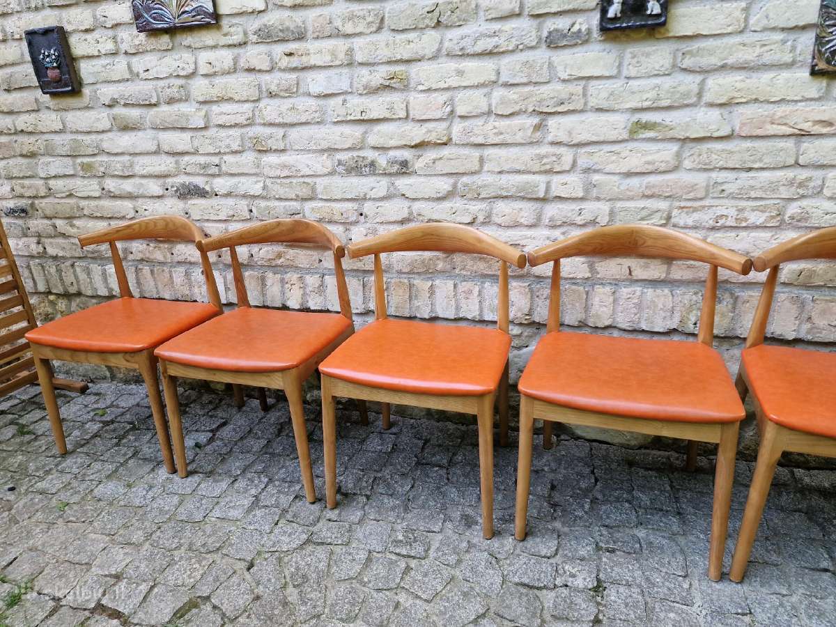 Vintažinės mid century riešutmedžio kėdės - nuotraukos Nr. 16