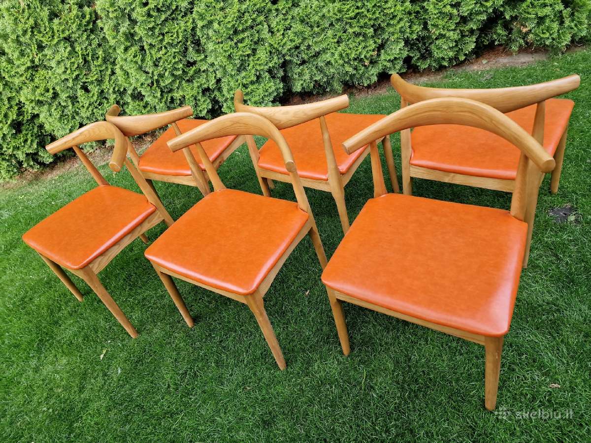 Vintažinės mid century riešutmedžio kėdės - nuotraukos Nr. 19