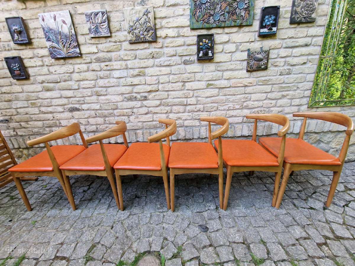 Vintažinės mid century riešutmedžio kėdės - nuotraukos Nr. 26