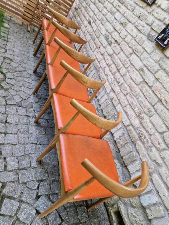 Vintažinės mid century riešutmedžio kėdės - nuotraukos Nr. 27