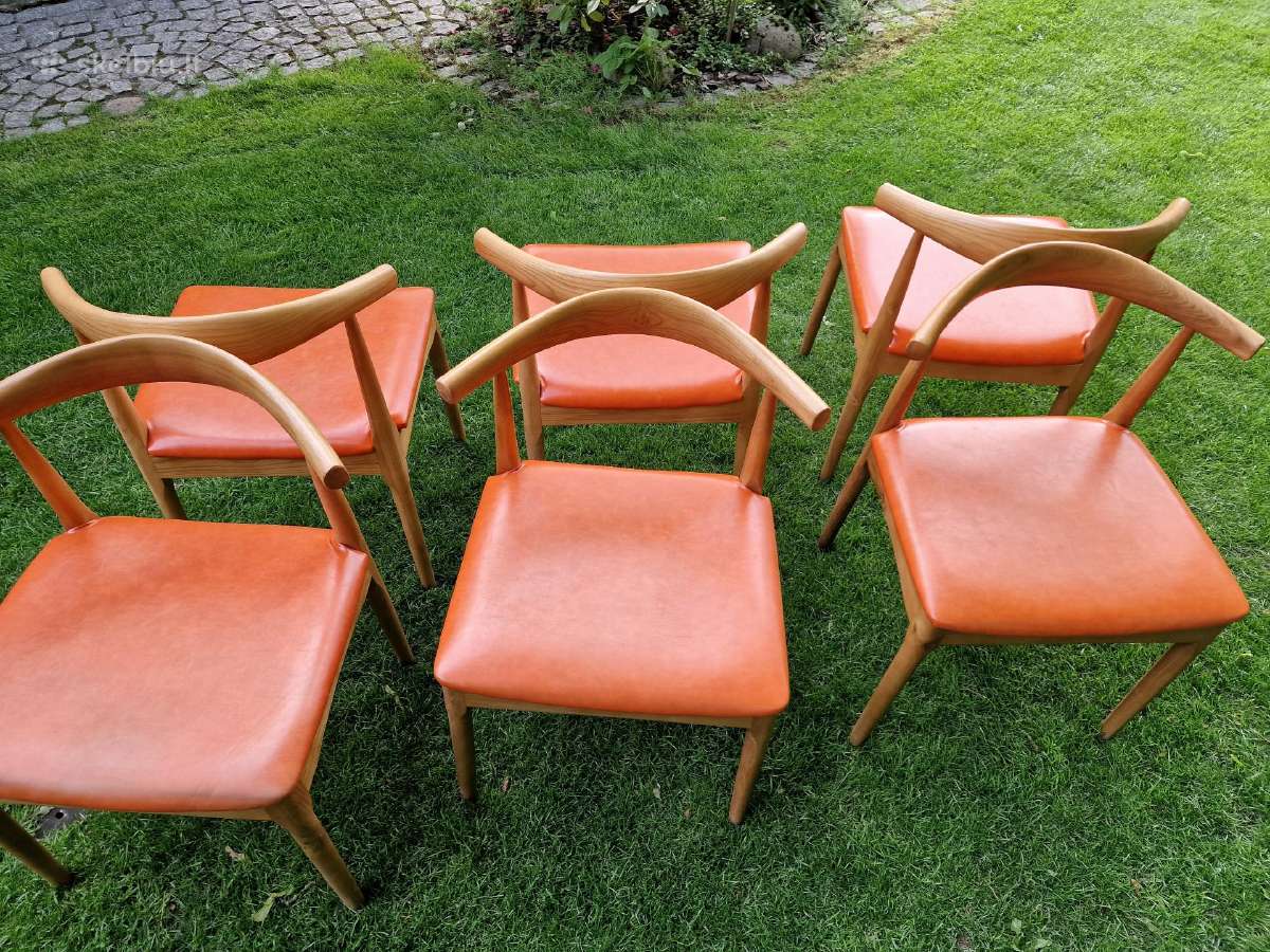 Vintažinės mid century riešutmedžio kėdės - nuotraukos Nr. 30