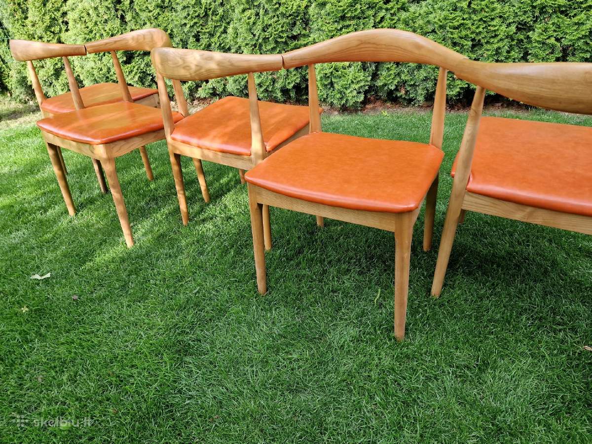 Vintažinės mid century riešutmedžio kėdės - nuotraukos Nr. 35