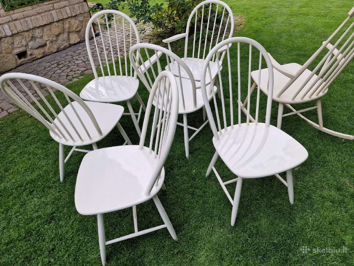 Vintažinės mid century Windzoro st.bukmedžio kėdės - nuotraukos Nr. 31