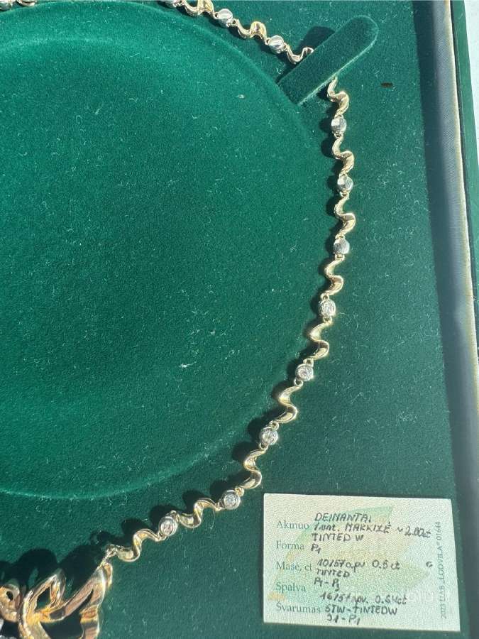 Auksinė Koljė su deimantais Au(585) Markizė 2.00ct - nuotraukos Nr. 6