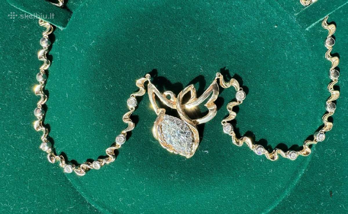 Auksinė Koljė su deimantais Au(585) Markizė 2.00ct - nuotraukos Nr. 2