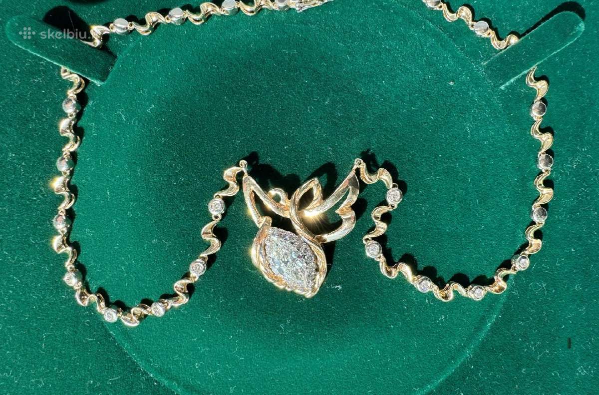 Auksinė Koljė su deimantais Au(585) Markizė 2.00ct - nuotraukos Nr. 7
