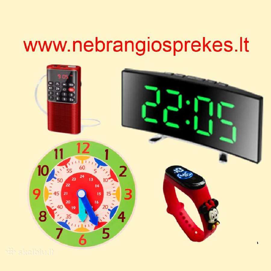 Skaitmeninis laikrodis su LED veidrodiniu ekranu