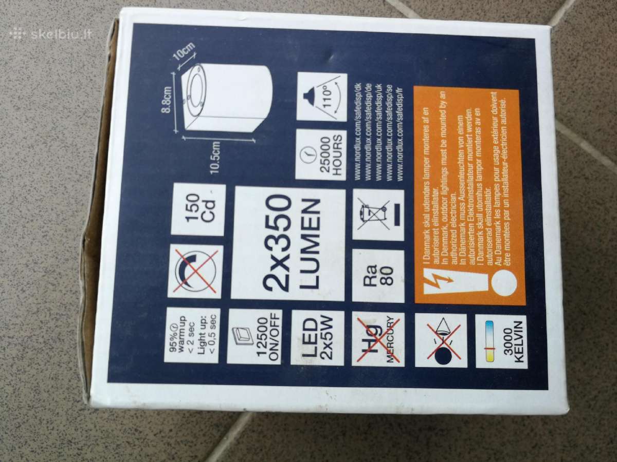 Fasado šviestuvas nordlux 2x5w integruotasled ip65