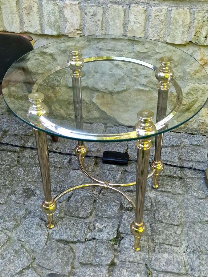 Vintažinis Regent st. žalvario /stiklo staliukas - nuotraukos Nr. 8