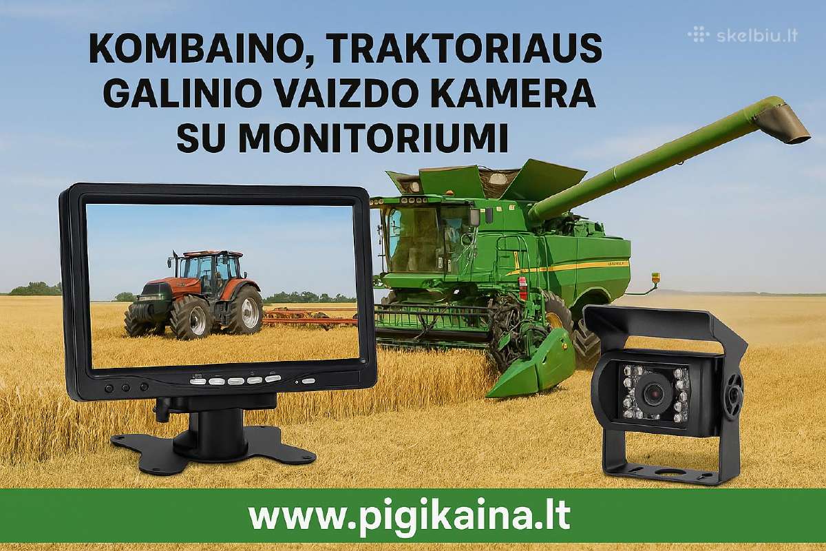 Monitorius 10 ir dvi vaizdo kameros kombainui