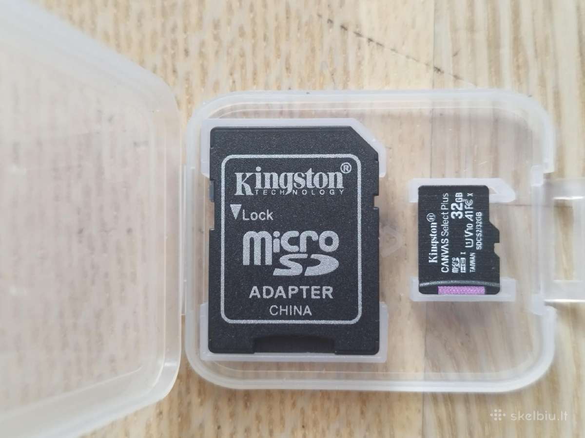 Kingston microsd kortelė 32gb su adapteriu