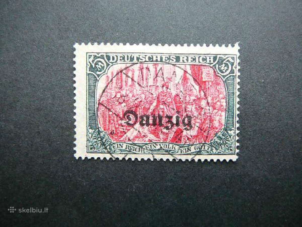 Dancigas Standartai Vokietija 1920 5m antsp. dg15a