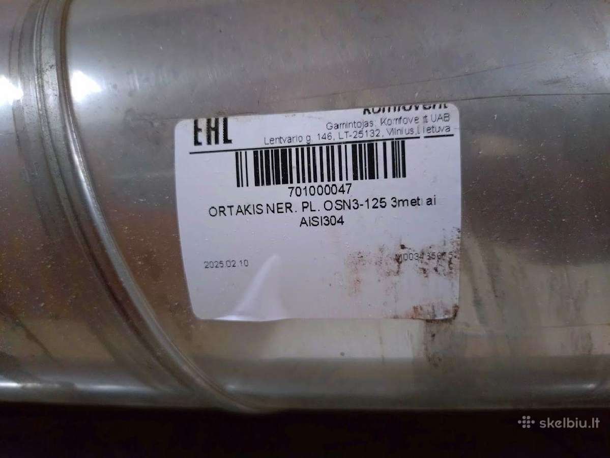 Nerūdijančio plieno ortakis 125 mm 3 metrai - nuotraukos Nr. 2