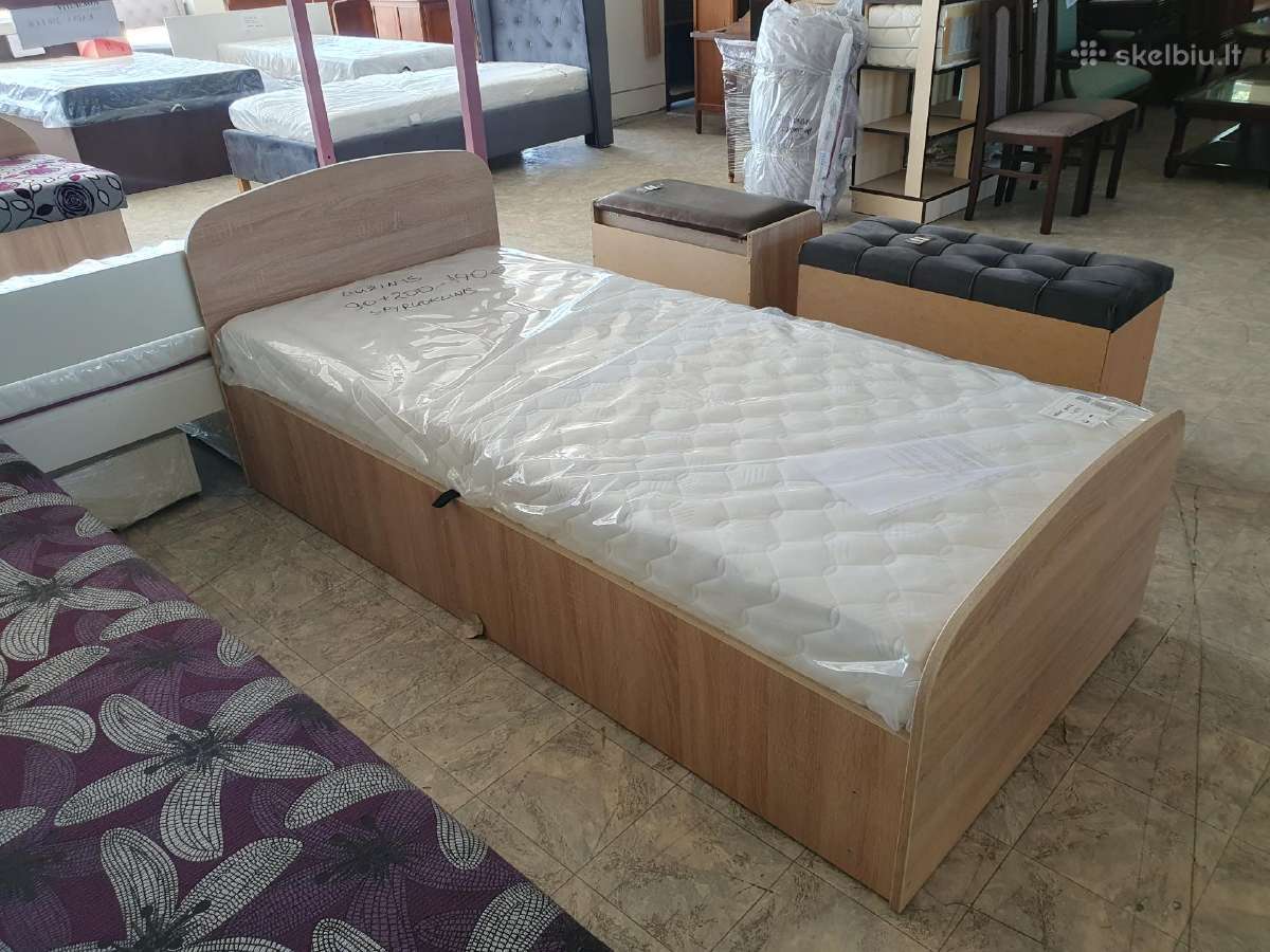 Nauja viengulė lova 90x200, 80x200 - nuotraukos Nr. 3