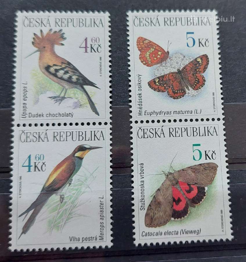 Čekija 1999m. paukščiai ir drugeliai