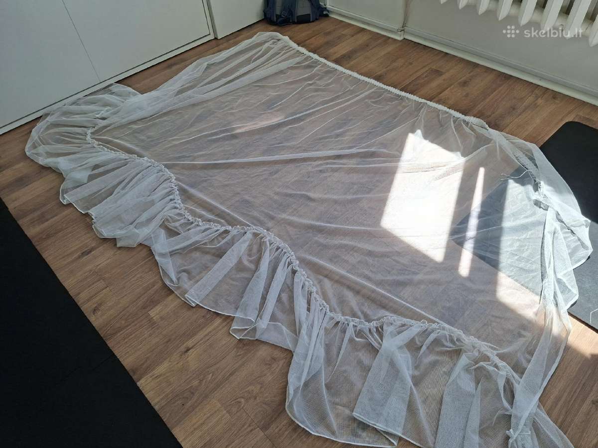 Baltos užuolaidos 200x170cm, dieninės. - nuotraukos Nr. 2