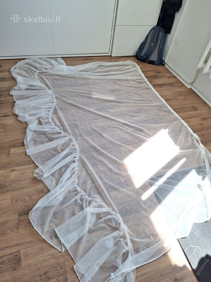 Baltos užuolaidos 200x170cm, dieninės.
