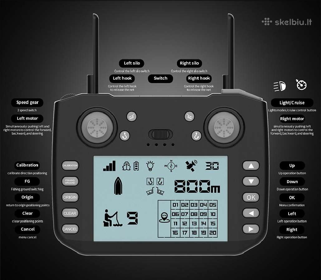 Flytec V030 pašarų laivelis su GPS navigacija - nuotraukos Nr. 10