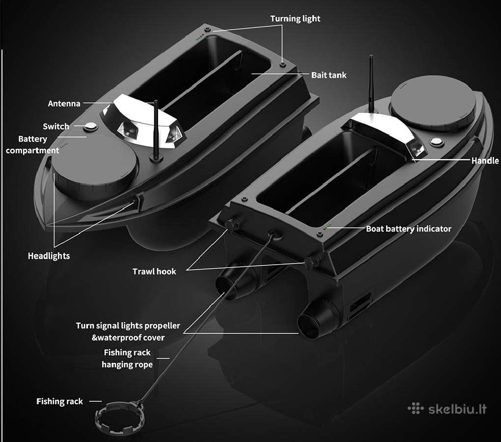 Flytec V030 pašarų laivelis su GPS navigacija - nuotraukos Nr. 11